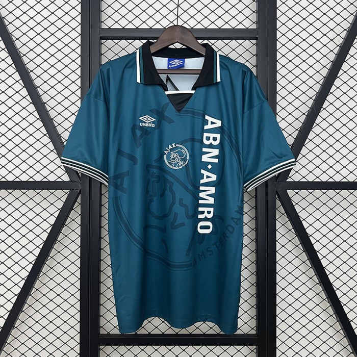 Retro 95/96 Ajax Away Navy Blue Jersey Kit Short Sleeve-8057344