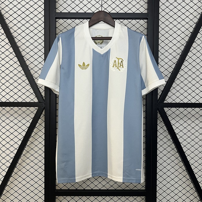 2024 Argentina 50th Anniversary White Blue Jersey Kit Short Sleeve-6998240
