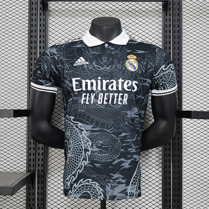 24/25 Real Madrid Special Edition Black Gray Jersey Kit Short Sleeve (Player Version)-8005530