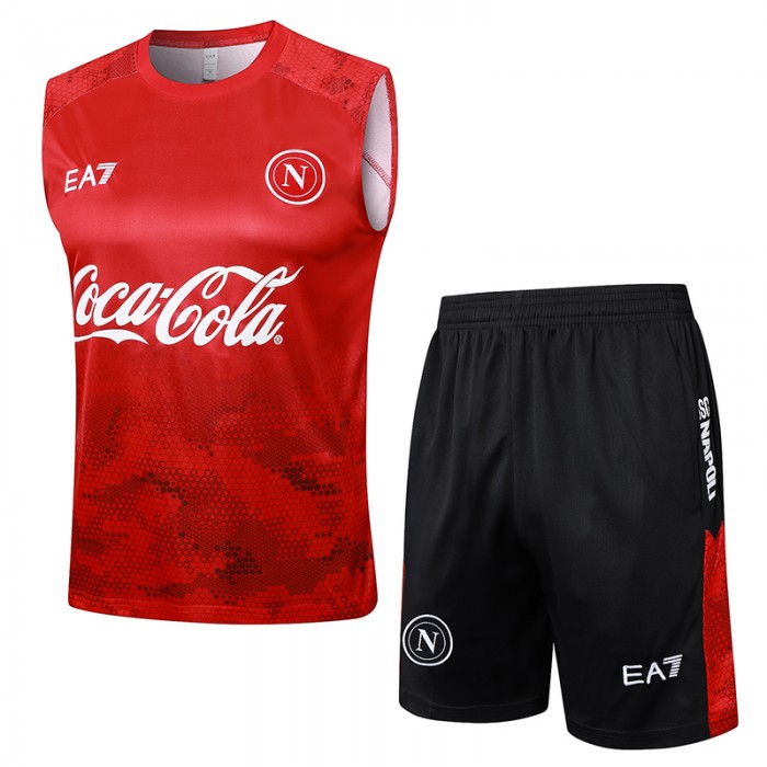 24/25 Napoli Red Training jersey Kit Sleeveless Vest (Vest + Short)-2039802