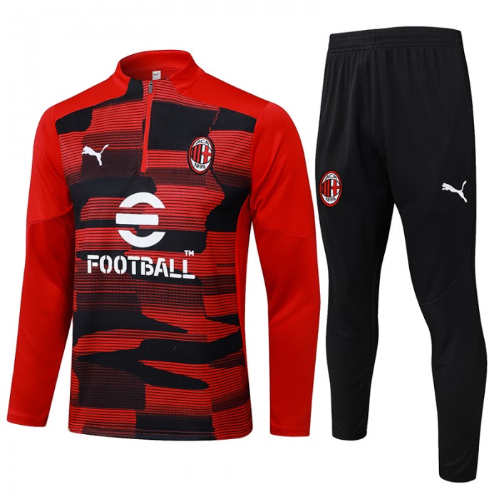 24/25 AC Milan Red Black Edition Classic Jacket Training Suit (Top+Pant)-6783059