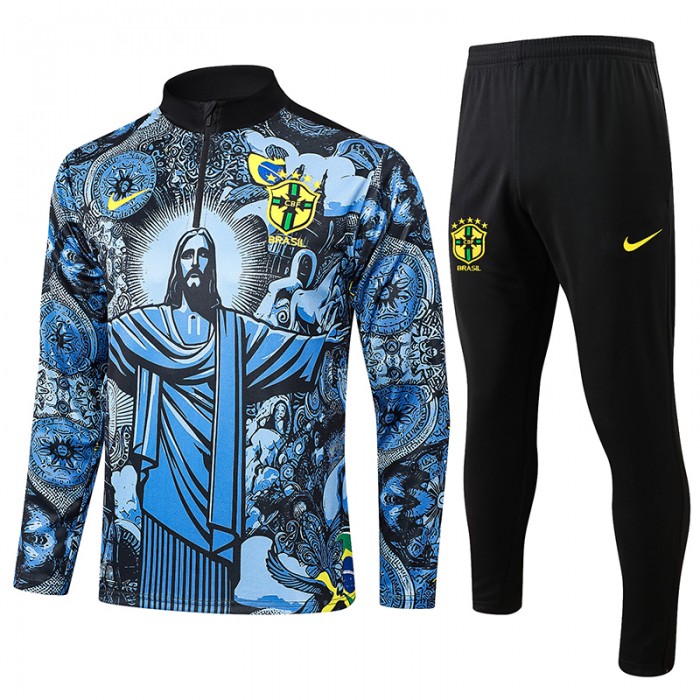 2024 Brazil Blue Black Edition Classic Jacket Training Suit (Top+Pant)-4991548