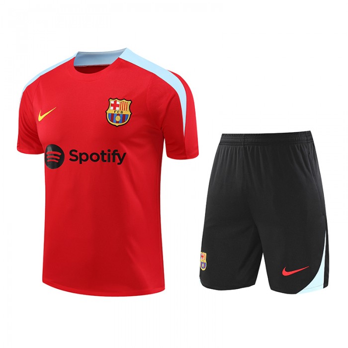 24/25 Barcelona Red Training Jersey Kit short Sleeve (Shirt + Short)-9933108