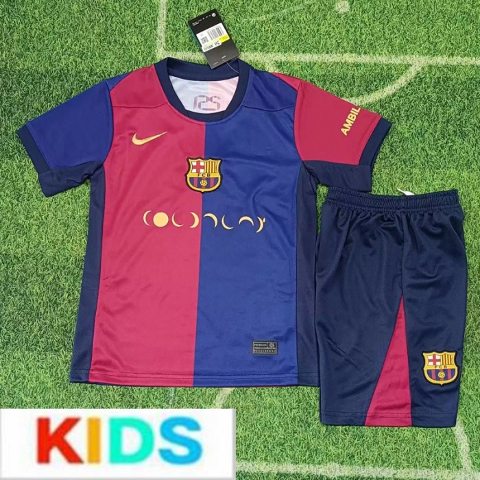 24/25 Kids Barcelona Special Edition Red Blue Kids Jersey Kit short sleeve (Shirt + Short)-4180814