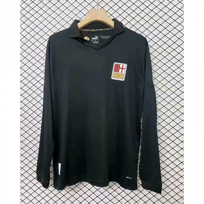 24/25 AC Milan 125th Anniversary Black Jersey Kit Long sleeve-4320895