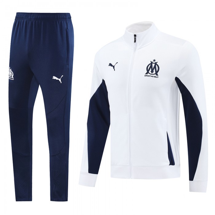 24/25 Marseille White Edition Classic Jacket Training Suit (Top+Pant)-8684918