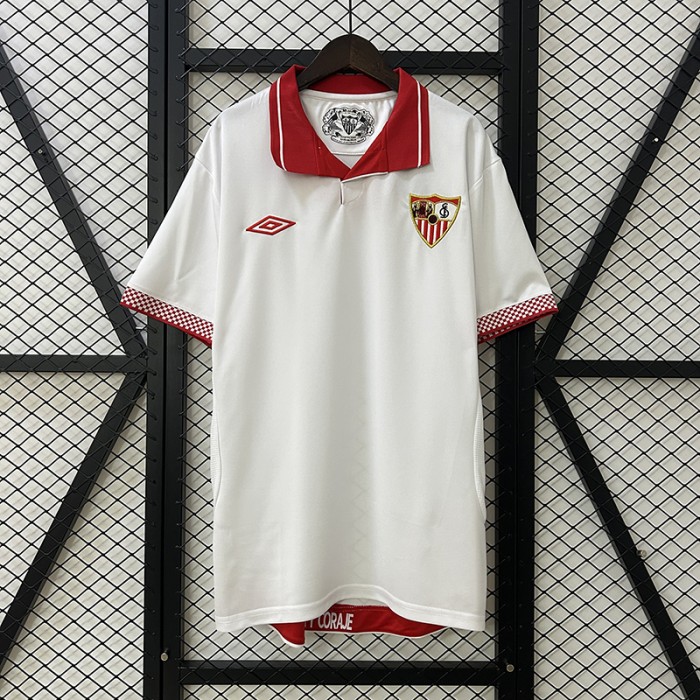 Retro 12/13 Sevilla Home White Red Jersey Kit Short Sleeve-3782617