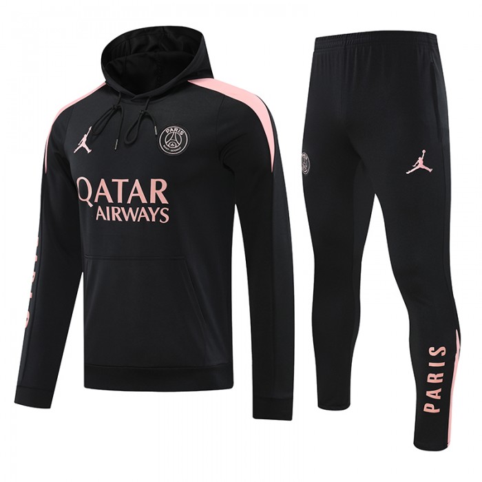 24/25 Paris Saint-Germain PSG Black Hodded Edition Classic Jacket Training Suit (Top+Pant)-7966288
