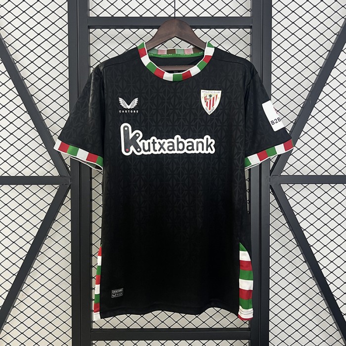 24/25 Athletic Bilbao Fourth Away Black Jersey Kit short sleeve-9464086