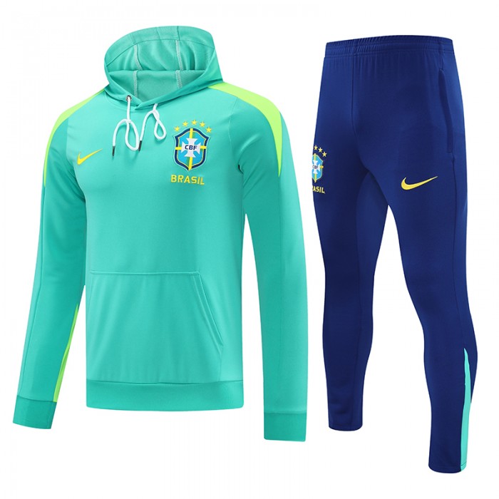 2024 Brazil Green Hodded Edition Classic Jacket Training Suit (Top+Pant)-2658302