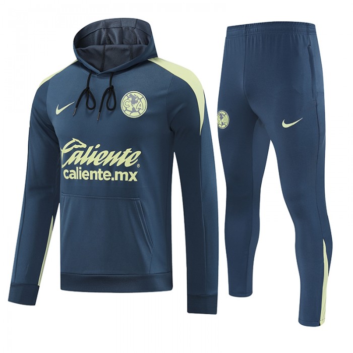 24/25 America Navy Blue Hodded Edition Classic Jacket Training Suit (Top+Pant)-1078572