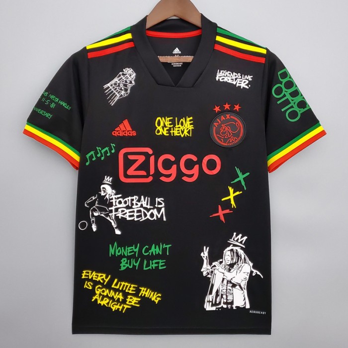 21/22 Ajax Game Version Third Away Black Jersey Kit Short Sleeve-9453077