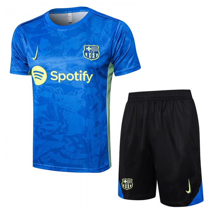 24/25 Barcelona Blue Training Jersey Kit short Sleeve (Shirt + Short)-2185316