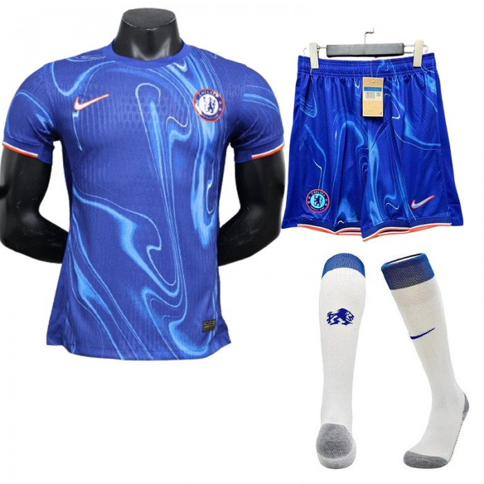 24/25 Chelsea Home Blue Jersey Kit short sleeve(Shirt + Short + Socks) (Player Version)-5752582