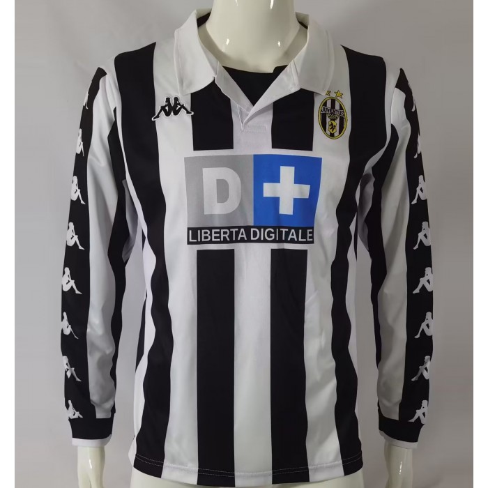 Retro 99/00 Juventus Home White Black Jersey Kit Long sleeve-2836517