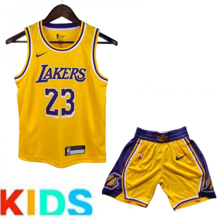 NBA Kids Los Angeles Lakers #23 Yellow NBA Kids Jersey (Shirt + Short)-9864167