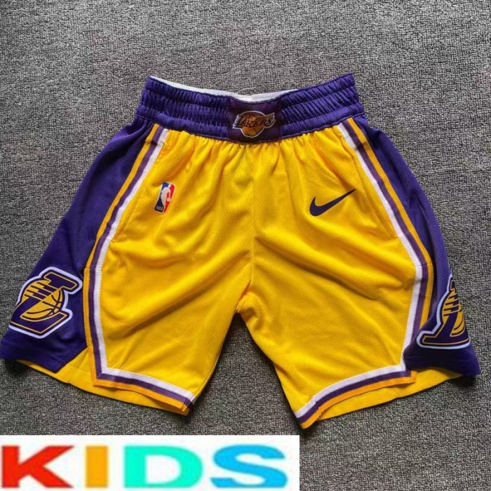 NBA Kids Los Angeles Lakers #23 Shorts Yellow Shorts NBA Jersey-831816