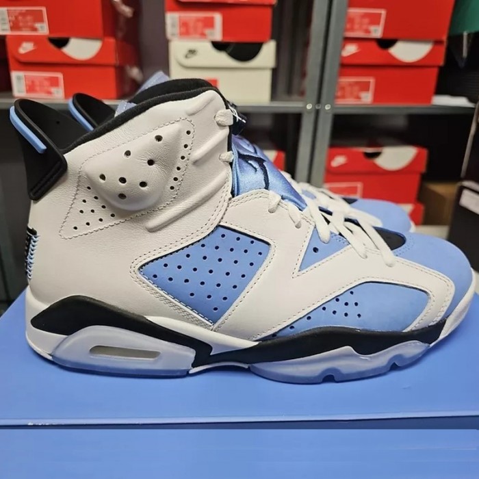 Retro AIR JORDAN 6 AJ6 UNC Basketball Shoes-White/Blue-9417468