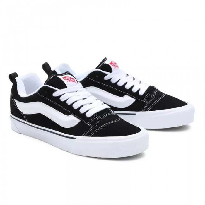 VANS Knu Skool Low Top Running Shoes-Black/White-7596423