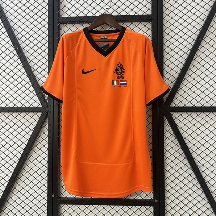 Retro 2000 Netherlands Home Orange Jersey Kit Short Sleeve-6286289