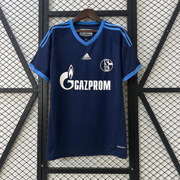 Retro 10/11 Schalke 04 Away Navy Blue Jersey Kit Short Sleeve-5753950
