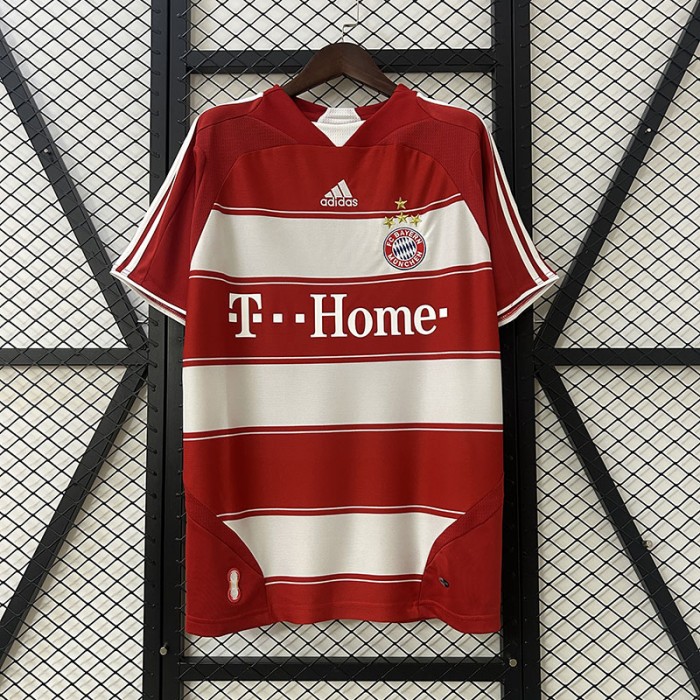 Retro 07/08 Bayern Munich Home Red White Jersey Kit Short Sleeve-6155891