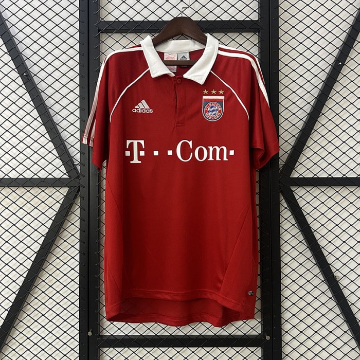 Retro 05/06 Bayern Munich Home Red Jersey Kit Short Sleeve-6241215