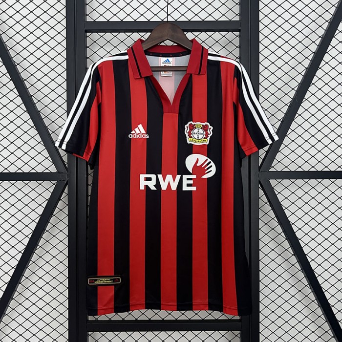 Retro 01/02 Leverkusen Home Black Red Jersey Kit Short Sleeve-7901792
