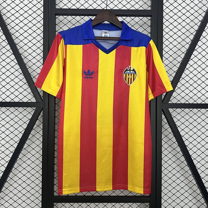 Retro Valencia Club de Futbol 80/82 Home Red Yellow Jersey Kit Short Sleeve-7046488