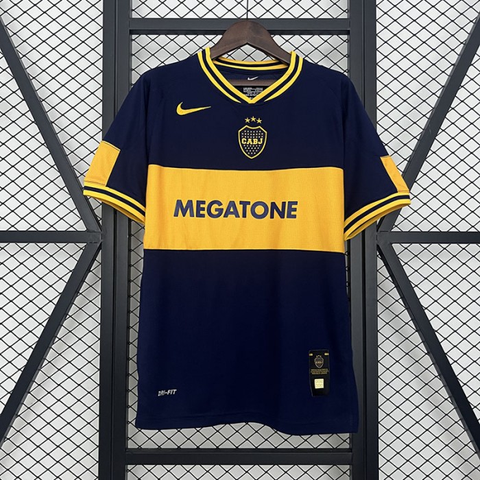 Retro 06/07 Boca Juniors Home Nvay Blue Yellow Jersey Kit Short Sleeve-3869810