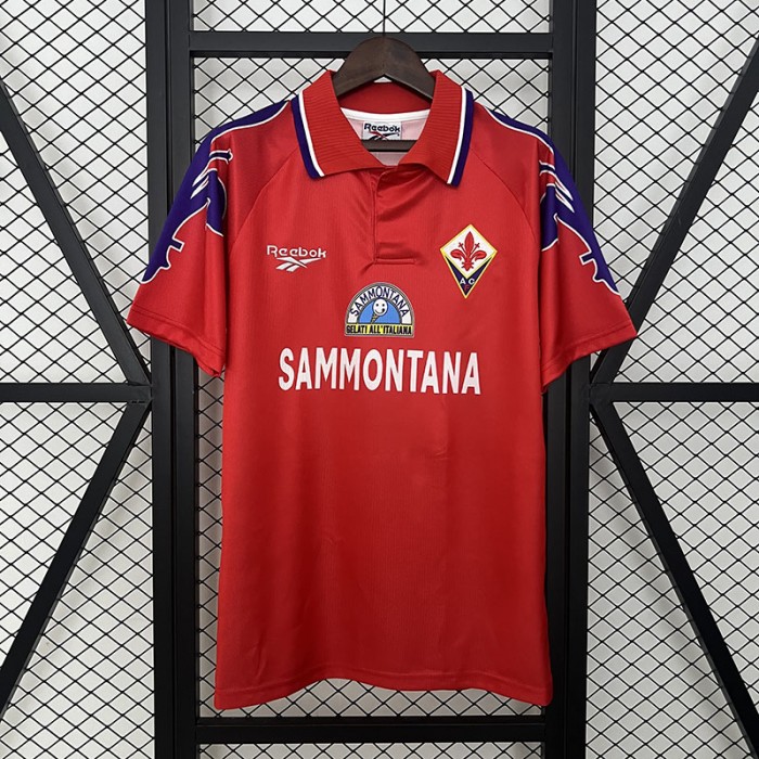 Retro 95/96 Fiorentina Third Away Red Jersey Kit Short Sleeve-263700
