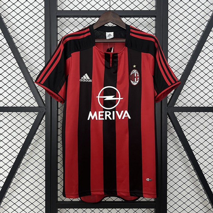Retro 03/04 AC Milan Home Black Red Jersey Kit Short Sleeve-3768718