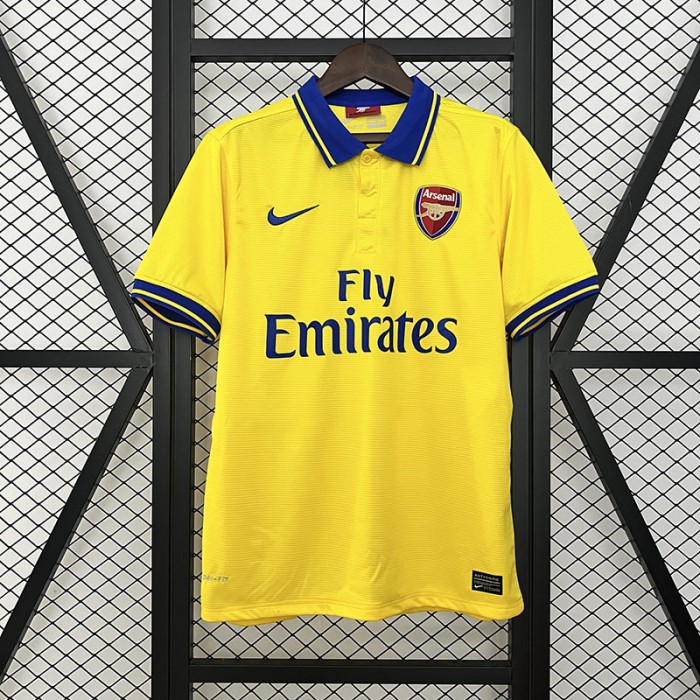 Retro 13/14 Arsenal Away Yellow Jersey Kit Short Sleeve-8372705
