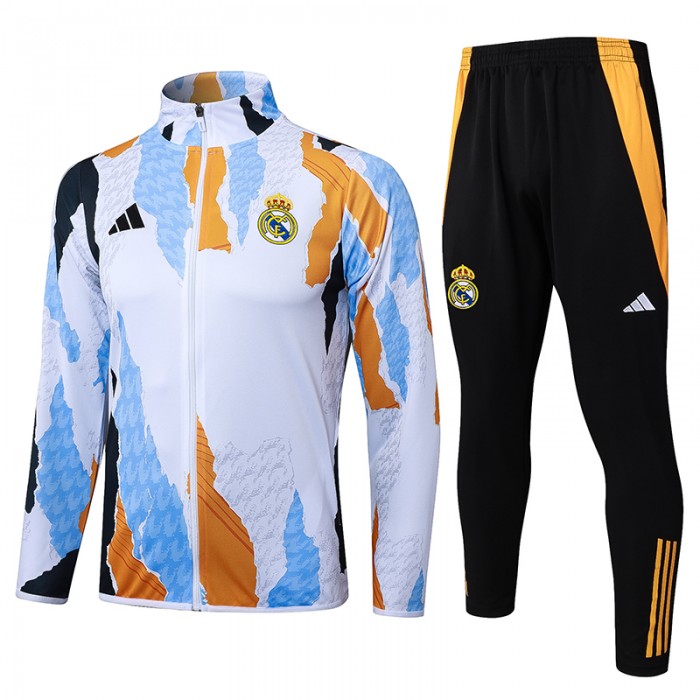 24/25 Real Madrid White Edition Classic Jacket Training Suit (Top+Pant)-2777011
