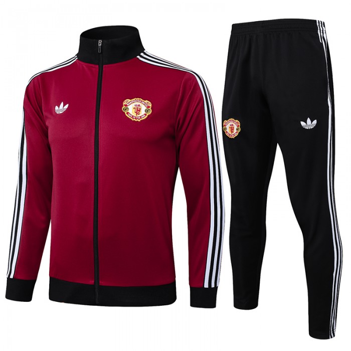 24/25 Manchester United M-U Wine Red Edition Classic Jacket Training Suit (Top+Pant)-2579565