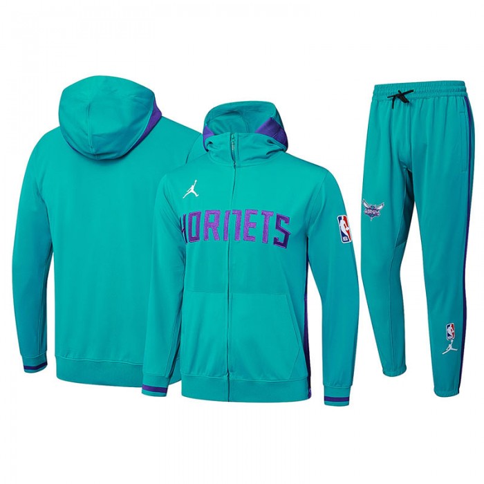 Charlotte Hornets Green Hooded NBA Edition Classic Jacket Training Suit (Top+Pant)-7424893