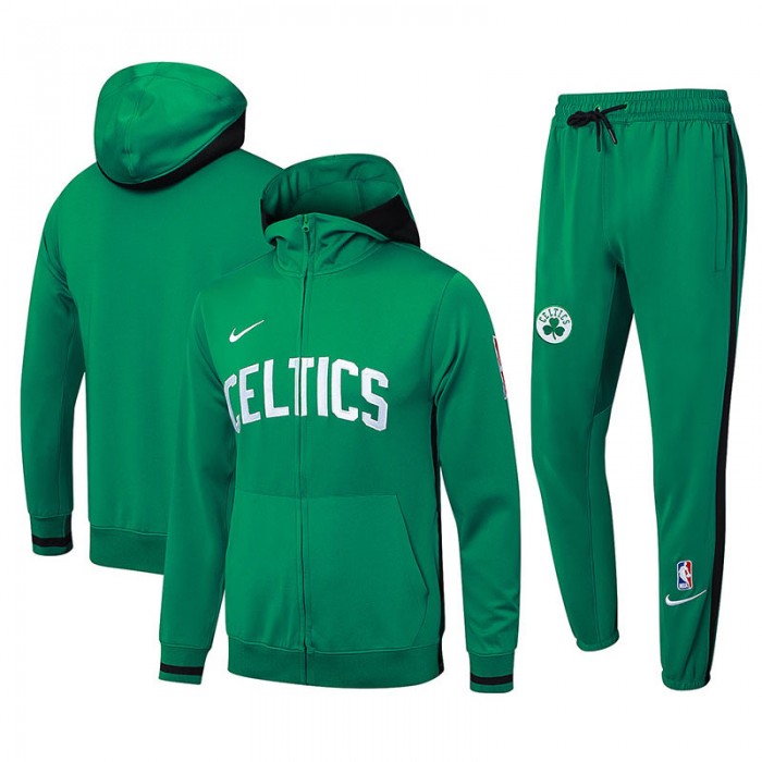 Boston Celtics Green Hooded NBA Edition Classic Jacket Training Suit (Top+Pant)-9230973