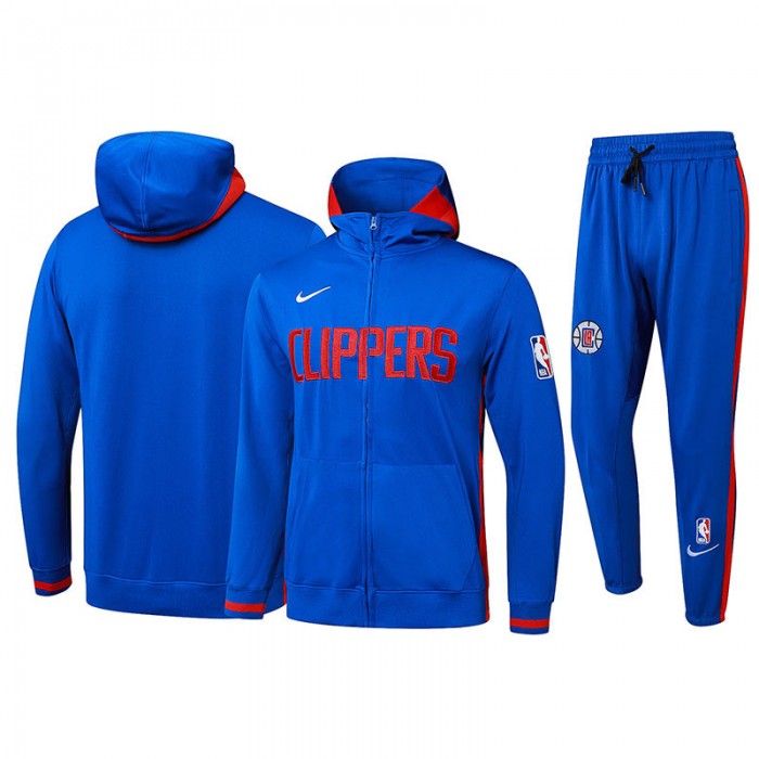 LA Clippers Blue Hooded NBA Edition Classic Jacket Training Suit (Top+Pant)-833006