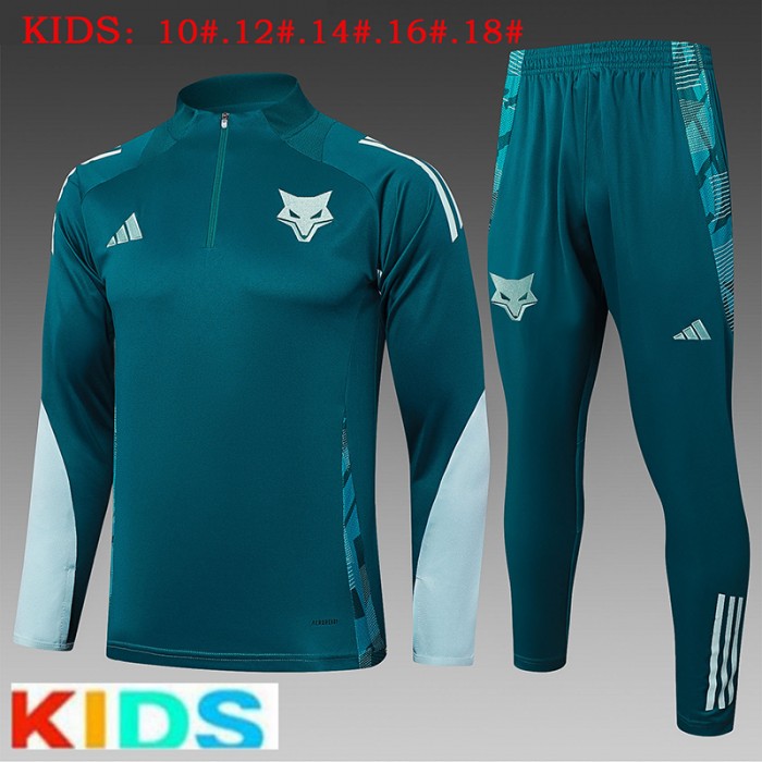 24/25 Kids Wolverhampton Green Kids Edition Classic Jacket Training Suit (Top+Pant)-5977226
