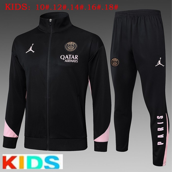 24/25 Kids Paris Saint-Germain PSG Black Kids Edition Classic Jacket Training Suit (Top+Pant)-9464098