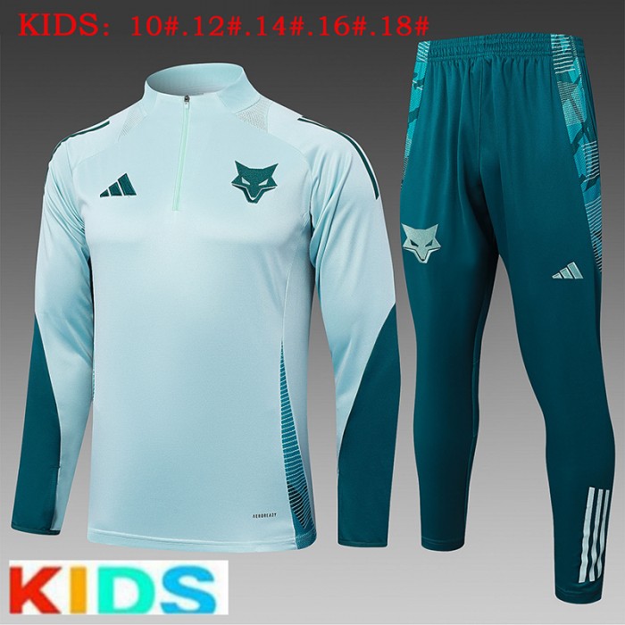 24/25 Kids Wolverhampton Blue Kids Edition Classic Jacket Training Suit (Top+Pant)-8681434