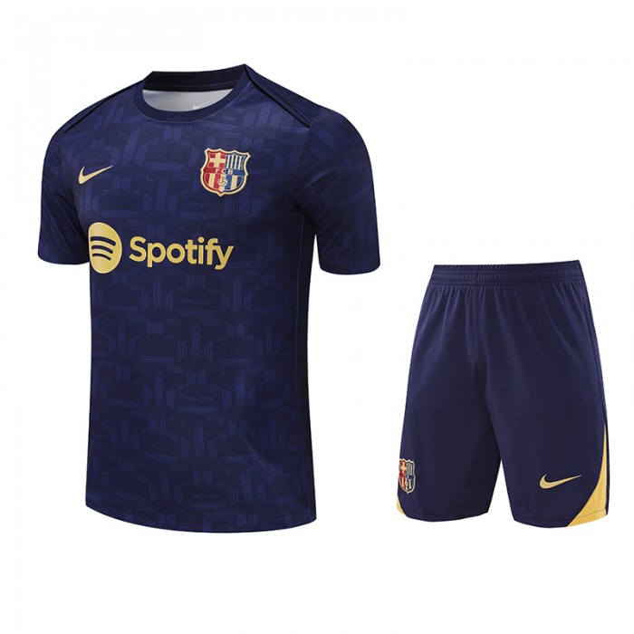 24/25 Barcelona Navy Blue Training Jersey Kit short Sleeve (Shirt + Short)-378509