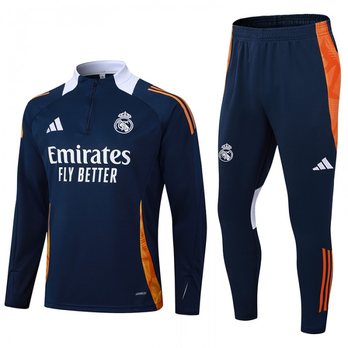 24/25 Real Madrid Nvay Blue Edition Classic Jacket Training Suit (Top+Pant)-9716756