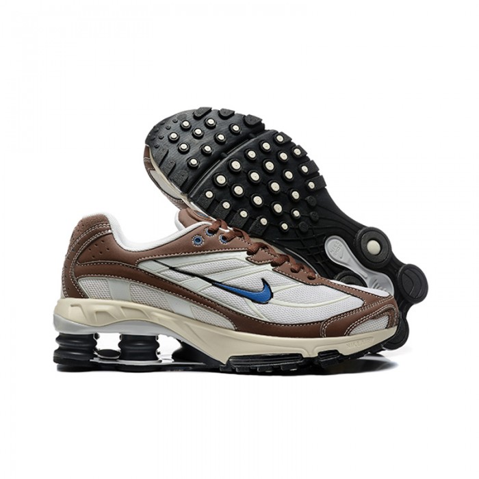 Air Max Shox Ride 2 Running Shoes-White/Brown-5999398