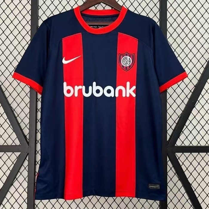 24/25 San Lorenzo Home Navy Blue Red Jersey Version Short Sleeve-5215480