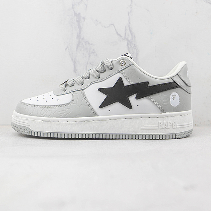Bape Sta To Low Running Shoes-Gray/White-1997300