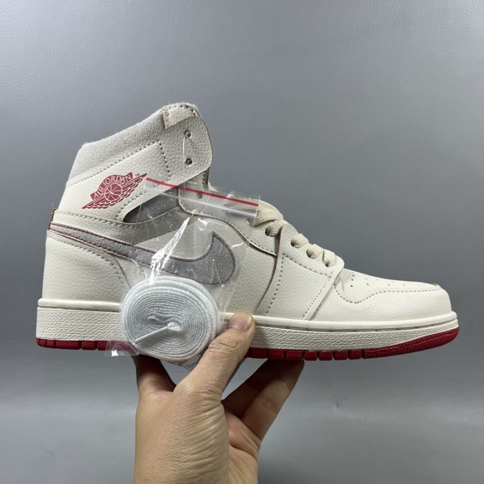 Air Jordan 1 AJ1 High Running Shoes-White/Gray-2253340