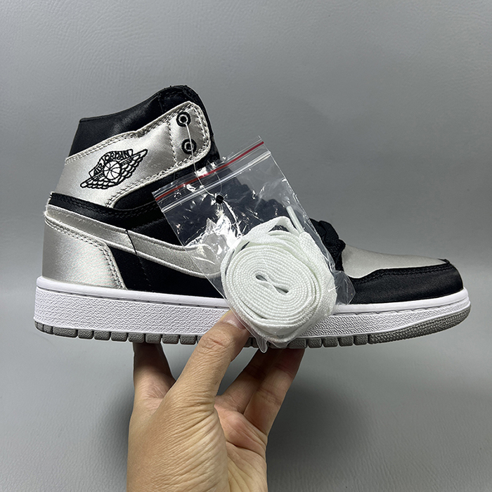 Air Jordan 1 AJ1 High Running Shoes-Black/Silver-101536