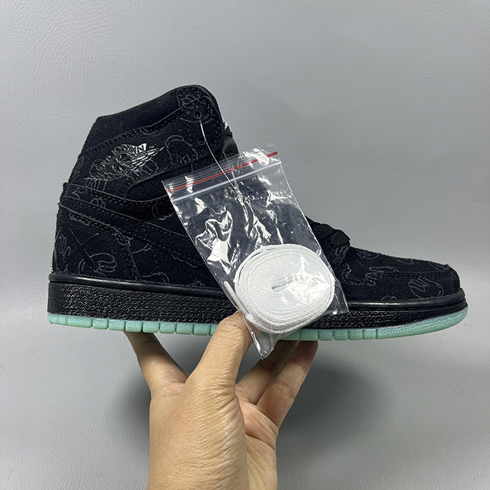 Air Jordan 1 AJ1 High Running Shoes-All Black-5884820
