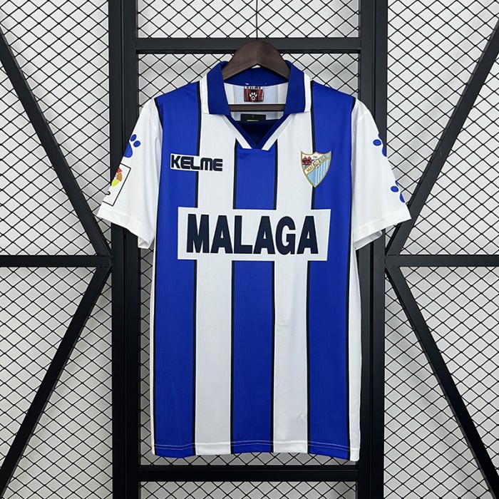 Retro 1998 Málaga CF Home Stadium Blue White Jersey Kit Short Sleeve-6806793